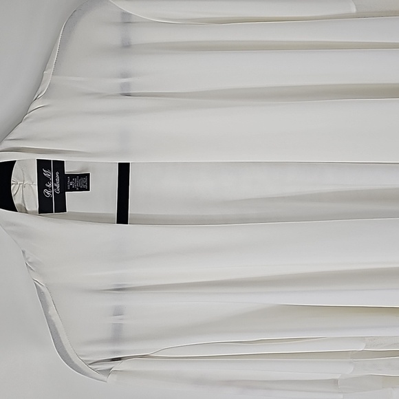 R&M Collection Elegant Creamy White Bell Sleeve Open Front Shrug Jacket - Picture 6 of 15